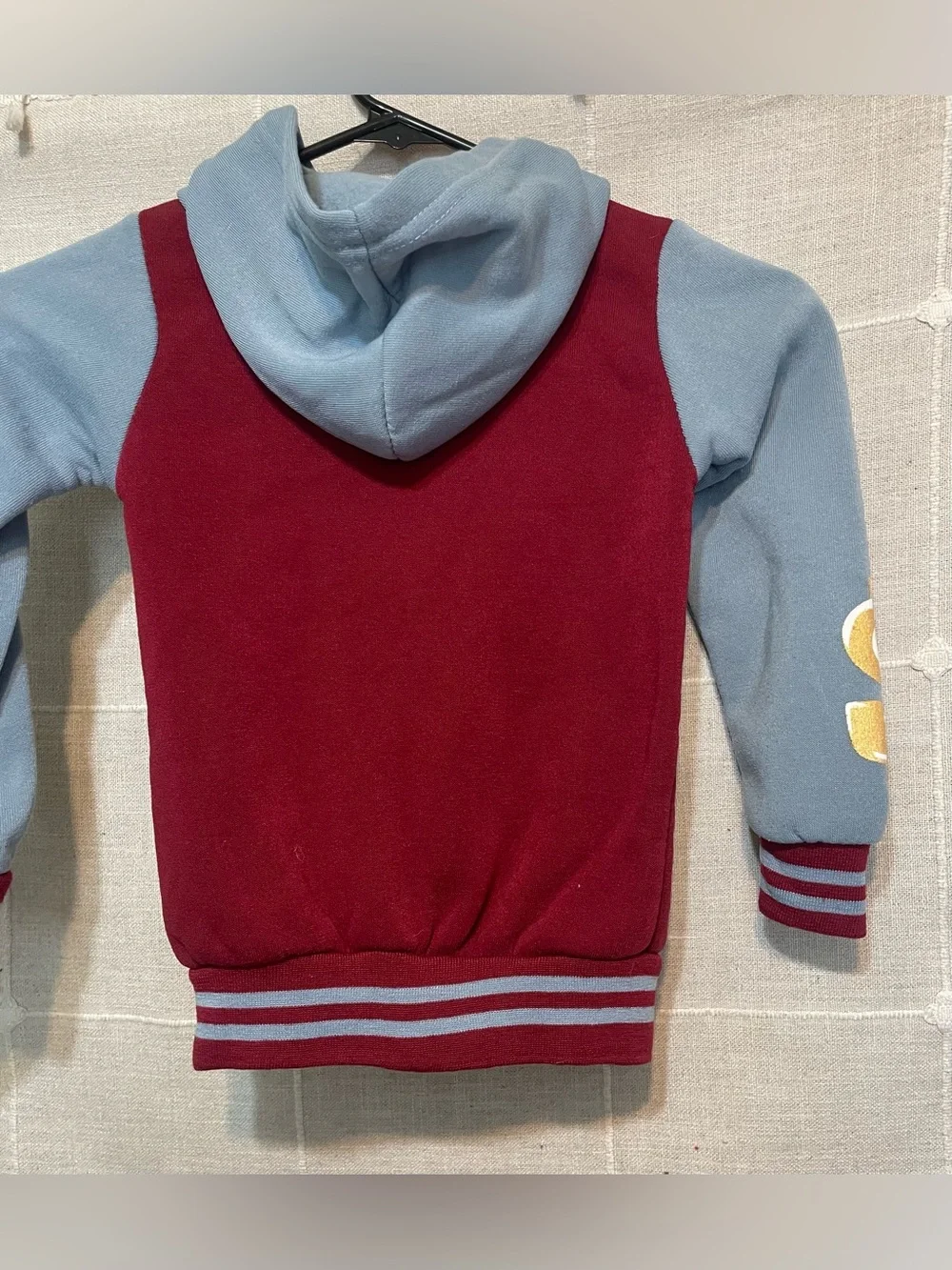 Boys Burgundy & Gray Street Edge Teddy Bear Hoodie. Size 5